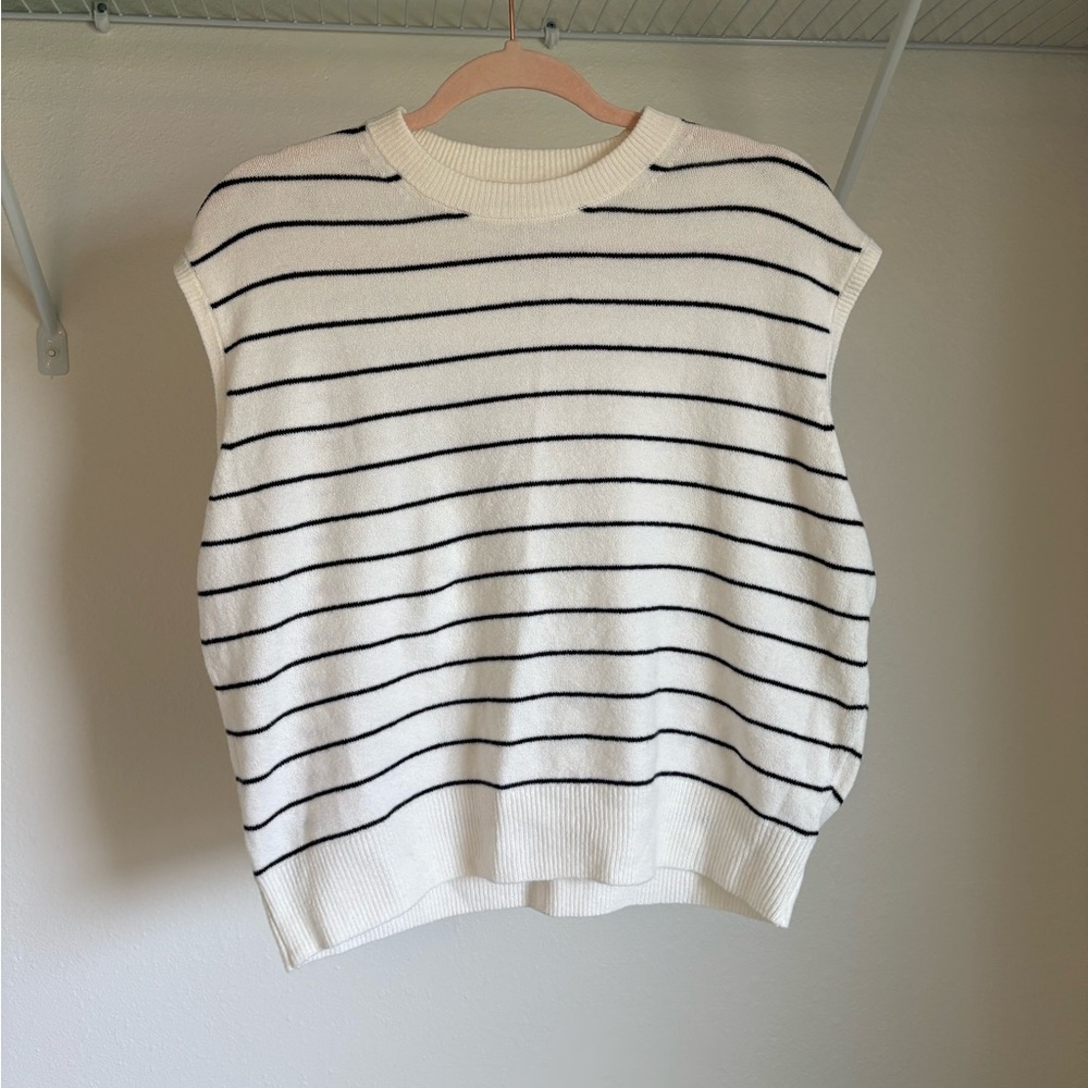 Universal Thread Black and White Striped Sweater Vest